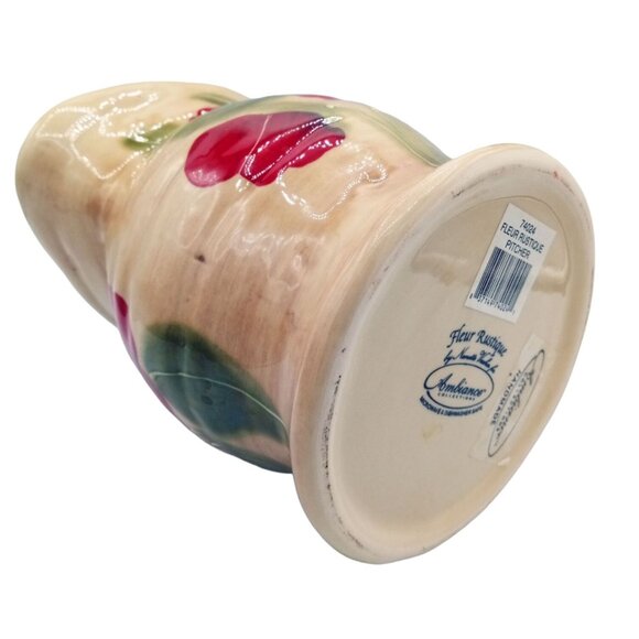 Fleur Rustique Pitcher Ambiance Collection 7" Discontinued Poppy Nanette Vacher - Picture 15 of 15